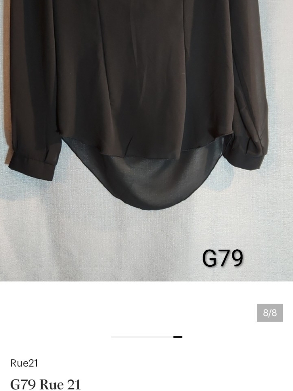 G79 Rue21 Black Draped Cowl Neck Sheer Blouse - Picture 6 of 8
